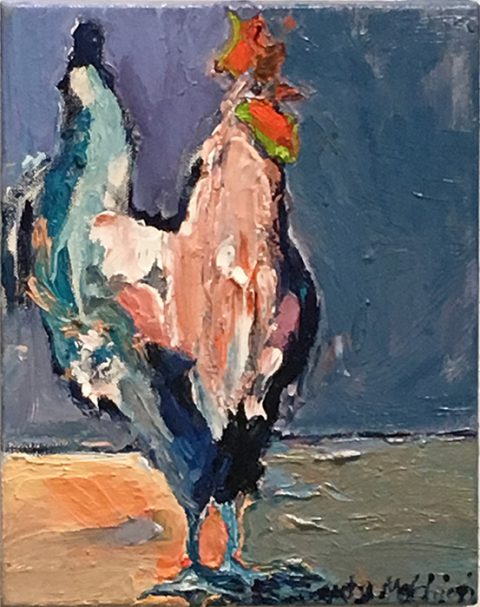 Ashley's Rooster 10" x 8" – Oil Original – $333