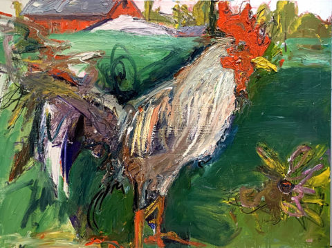Chagall Rooster 30" x 40"– Oil Original – $950