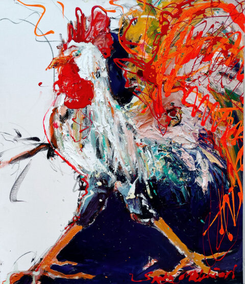 ROCKET ROOSTER | Oil Original | 20” x 16” | $750 USD | Available