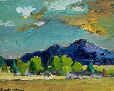 Stormy Sisters Mountains 11" x 14" – Oil Original – Framed – $583.00
